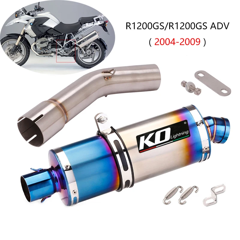 

For BMW R1200GS R1200GS ADV 2004-2009 Left Side Exhaust Pipe Motorcycle 51mm Muffler Removable DB Killer Escape Reserve Catalyst