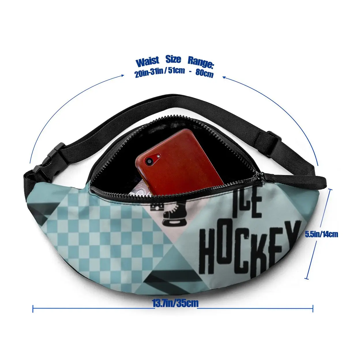 Hockey Waist Bag Jogging Fisherman Waist Pack Polyester Print Bag