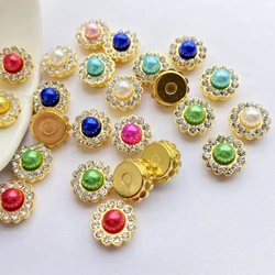 50Pcs Diy Mixed Colored Pearls Decoration Crafts Flatback Cabochon Scrapbooking Fit Hair Clips Embellishments Beads F55