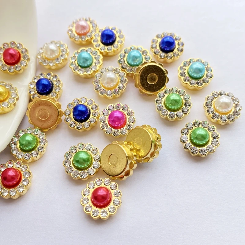 50Pcs Diy Mixed Colored Pearls Decoration Crafts Flatback Cabochon Scrapbooking Fit Hair Clips Embellishments Beads F55