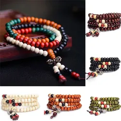 Hot Sale 108 Beads 8mm Natural Sandalwood Buddhist Buddha Wood Prayer Bead Unisex Men Bracelets & Bangles Jewelry