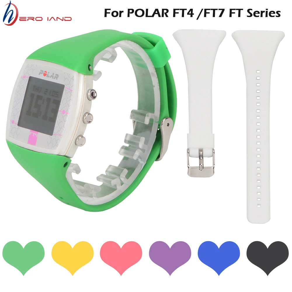 Silicone Rubber Watch Band Wrist Strap For POLAR FT4 FT7 Watch Colorful Replacement WatchBand for polar ft4 ft 7 Drop Shipping