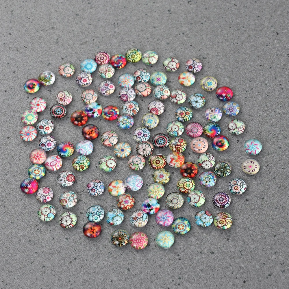 Round Dome Mosaic Mosaic Dome Round Gemstone Flat Stone Natural Jewelry Beads Vintage Pieces Embellishments Backs Crystal