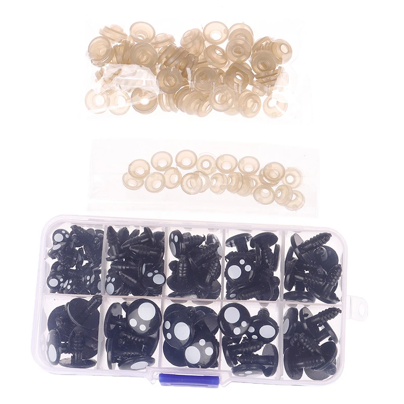 

100pcs/box 8-16mm Doll Eyes Cartoon Safety Eyes for Handmade Eyes Doll For Bear Craft Stuffed Toys Doll Accessories