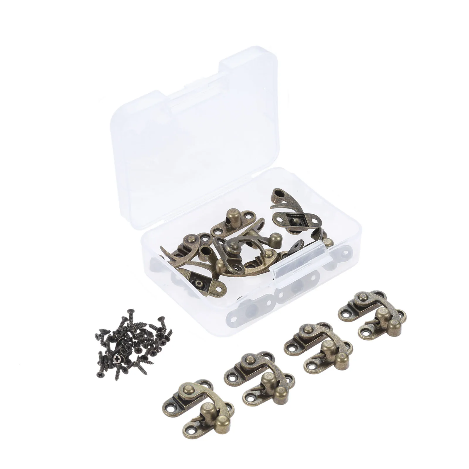 10pcs 29*33mm Antique Bronze Horn Lock Decorative Latch Hasps Hook Gift Wooden Jewelry Box Padlock with Screws