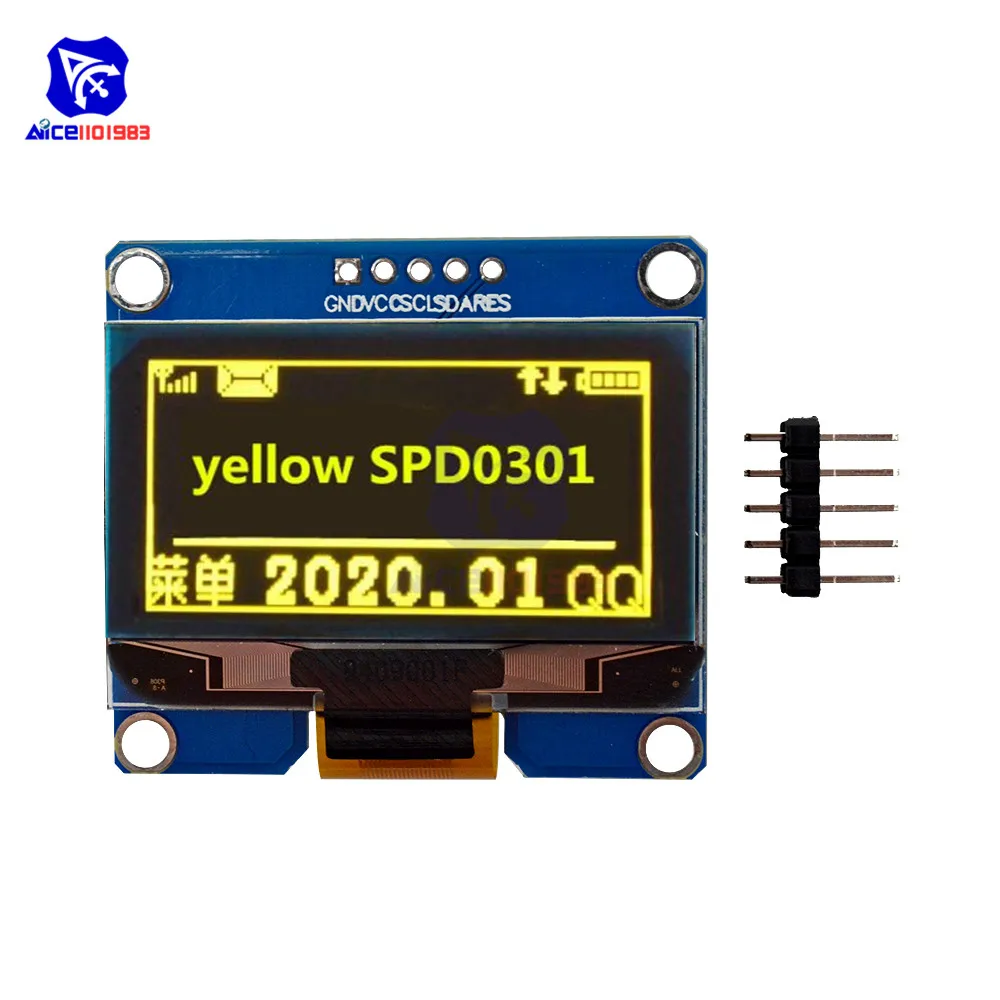 Diymore 1.54 "128X64 Oled Lcd Display Module SPD0301 5PIN Spi Iic I2C Interface 12864 Voor Arduino R3 MEGA2560 Avr STM32