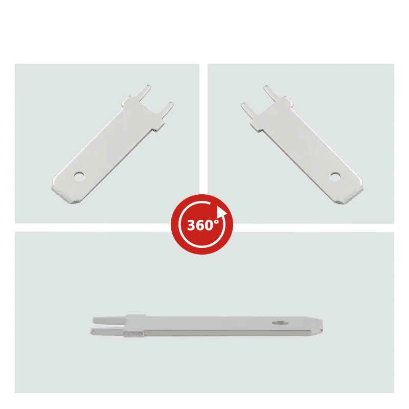 50/100pcs 6.3 long plug-in plug male terminal 250 PCB soldering thickness 0.8 two feet, PCB soldering plate