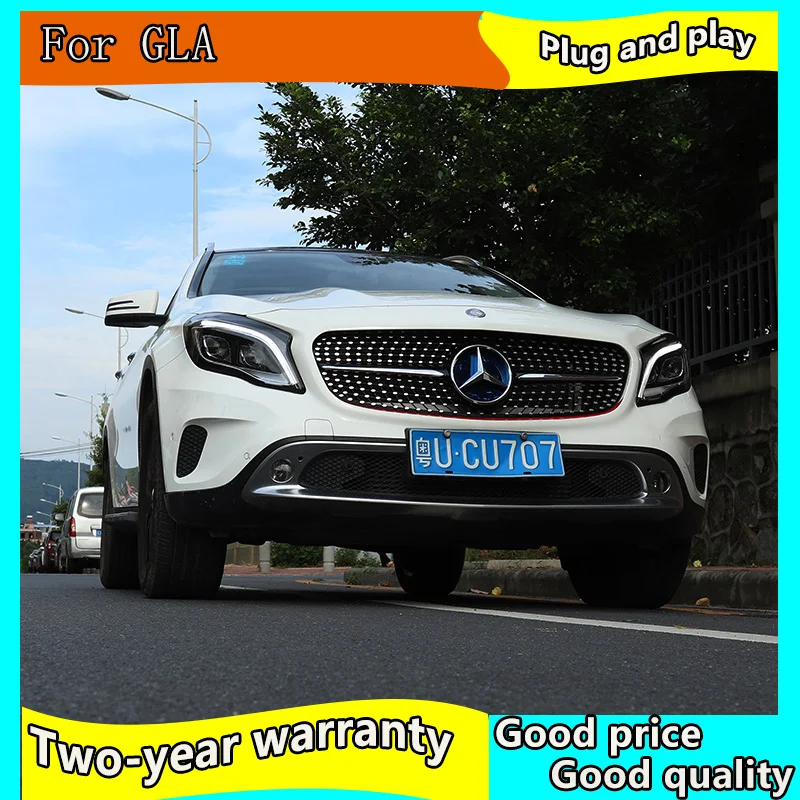 

Car Styling for Benz GLA Headlights 2015-2019 LED Headlight Lens Double Beam H7 HID Xenon bi xenon lens daytime running light