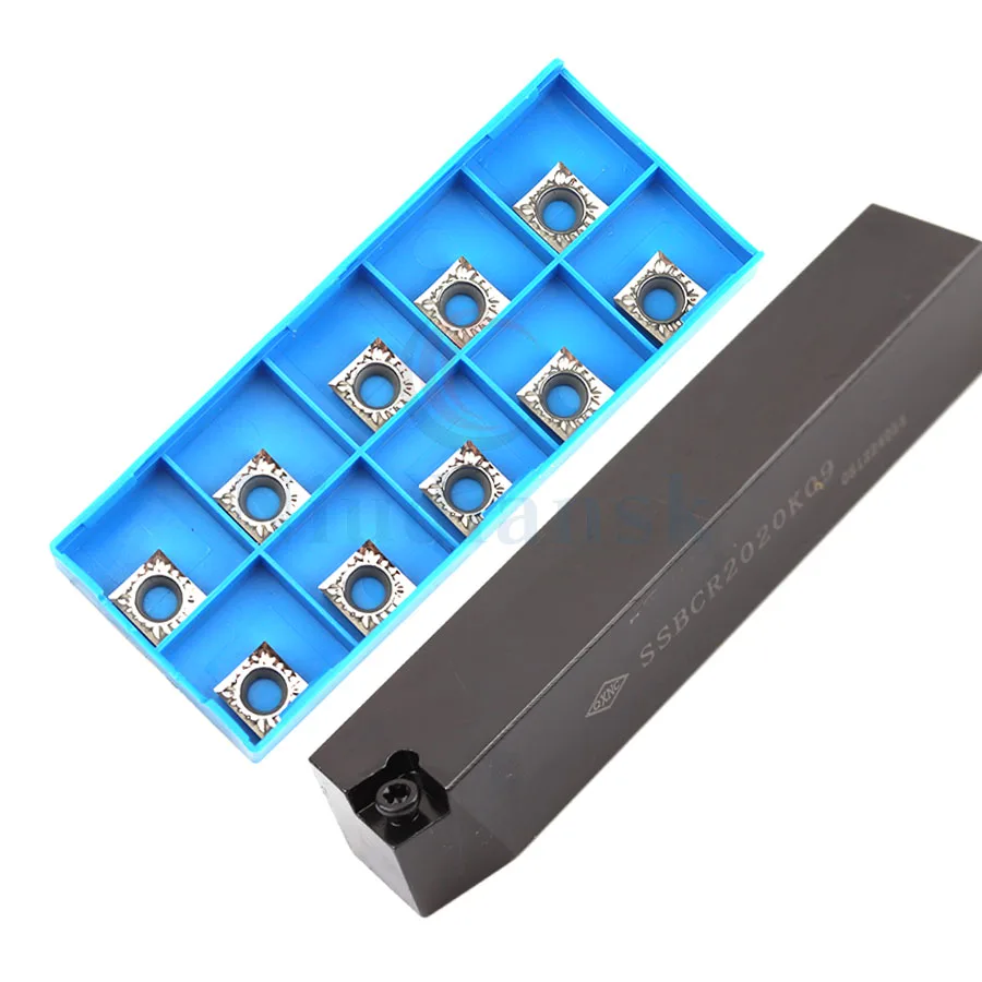 1Pc SSBCR1212H09 2020K09 75 ° S Type Hoge Sterkte Externe Draaien Toolholder + 10Pcs Scmt SCGT09 Carbide Cnc draaibank Draaien Insert