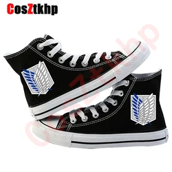 Japanese Anime Attack on Titan Cosplay Casual High Platform Shoes Shingeki No Kyojin Canvas Shoes For Girls Boys Sports Shoes