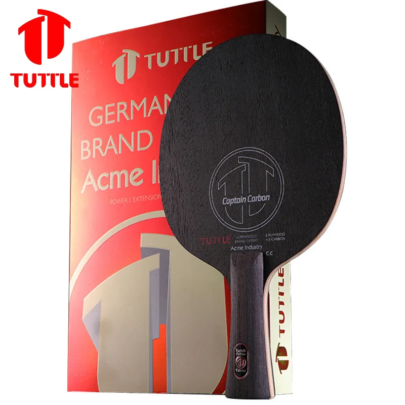 TUTTLE Captain Carbon Table Tennis Blade 5 Plywood 2 Carbon Ping Pong Paddle Pingpong Racket for Fast Attack with Loop