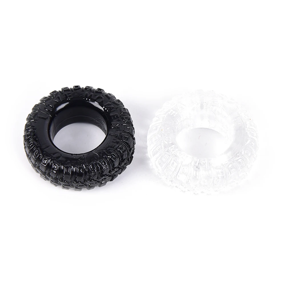 2 PCS Silicone Tire Penis Ring Delayed Ejaculation Cock Rings For Male Sex Cockring Adult Products