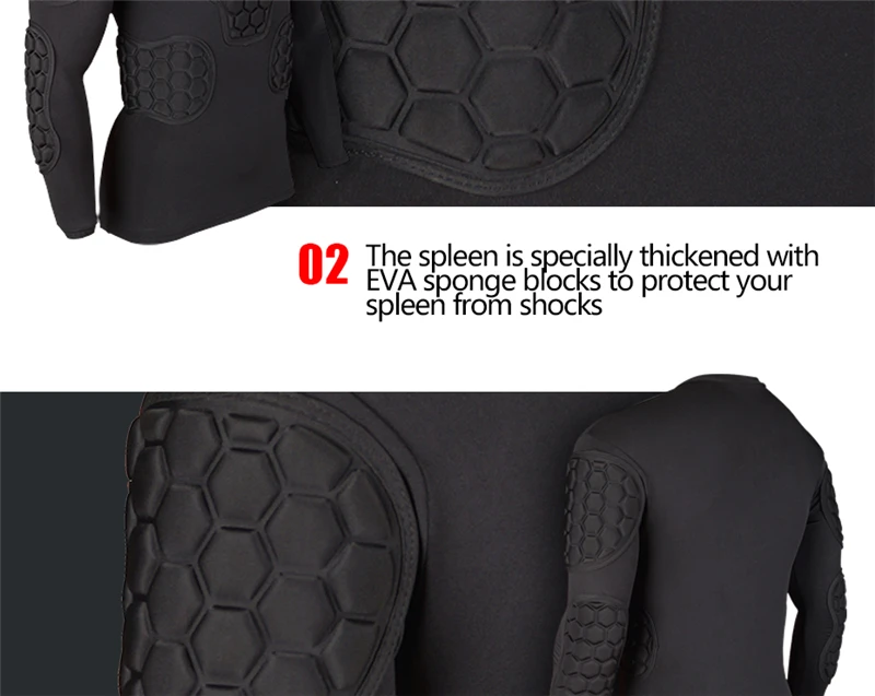 Professionelle Rugby Fußball Fußball Torwart Trikots Rüstung Uniformen Shirts Jacken verdicken EVA Schwamm Ellenbogen Brustschutz – Detail 6