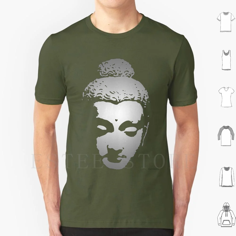 Silver Buddha T Shirt Cotton Men DIY Print Asia Buda Budda Buddah Buddha Grey Religion Religious Silver