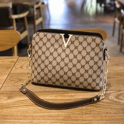 New Luxury Designer Shoulder Bag For Women Pu Leather Crossbody Messenger Female Bags Fashion Chain Sling Ladies Plaid Handbags