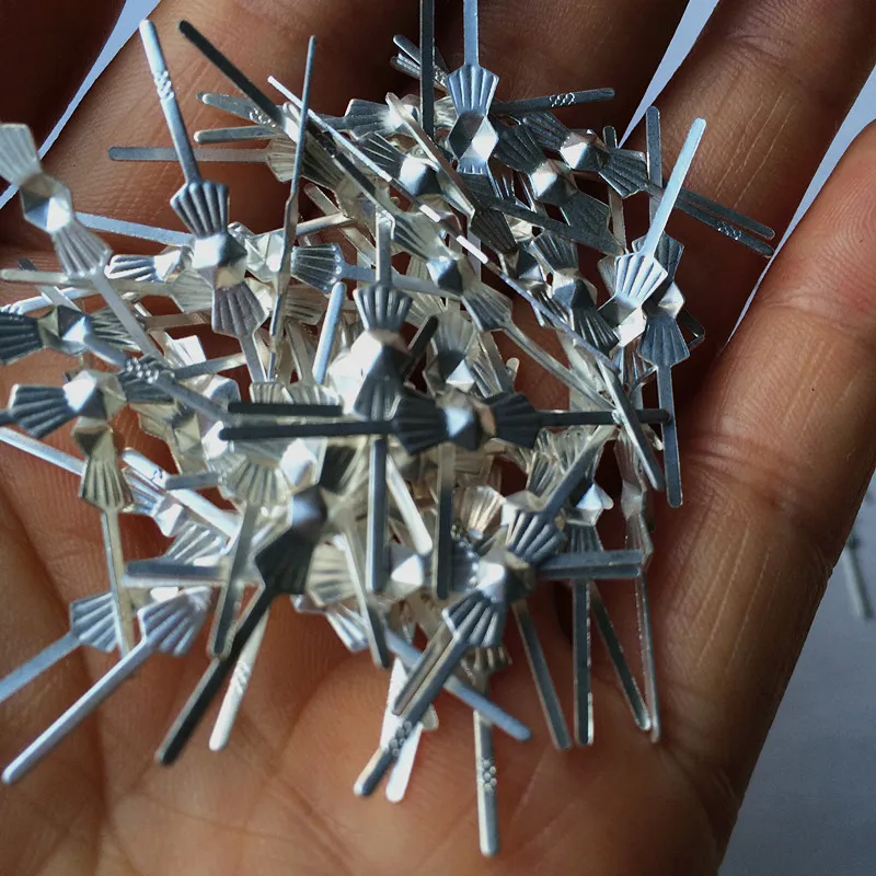 Best Price 100pcs Silver Bowtie Pins Connectors Crystal Prisms of Chandelier Lamp Parts Connectors Accessories Beads Metal Hooks