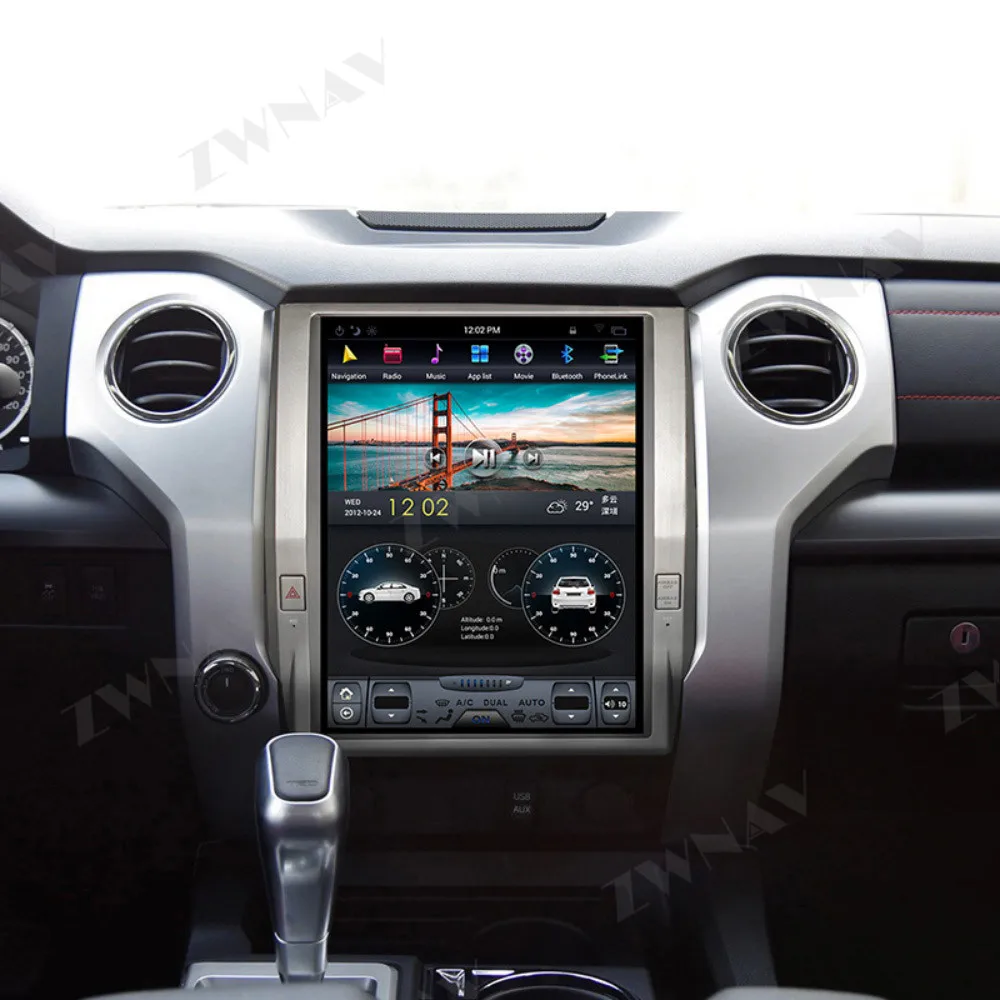 

for toyota tundra 2014-2020 12.1'' Vertical tesla style Android 9.0 Car DVD player GPS Navigation Radio PX6 IPS STEREO