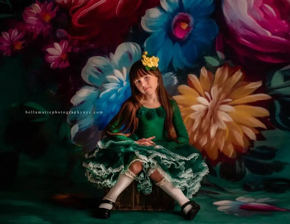 Mocsicka-Arrière-Plan de Photographie Vintage à Motif Floral pour Femme Enceinte, Accessoires de Studio, Portrait, Photographie d'Anniversaire