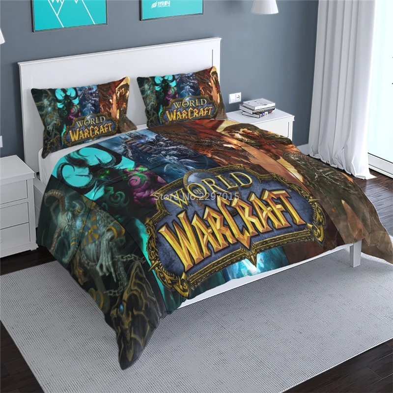 World of Warcraft WOW Alliance Horde Banner Flag Bedding Set Bed Linen Bedclothes Twin Full Queen King Duvet Cover Pillowcase