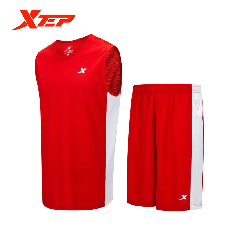 Xtep Summer Sports Set Men\'s Basketball Suit Men\'s Sportswear Breathable Colorful Simple Oversize Short And T-Shirt 879229820246