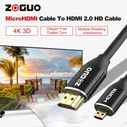 Wysokie obroty mikro kabel HDMI do HDMI2.0 1-5m 4K 3D 1080P do tabletu kamera MP4 HD HDMI 2.0 do Micro kabel HDMI