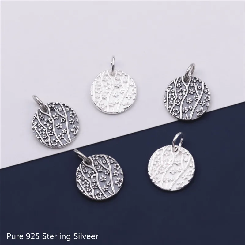 

925 Sterling Silver Women Earring DIY Jewelry Accessoies Plum Blossom Pendant Charm for Woman Bracelet DIY Jewelry Findings