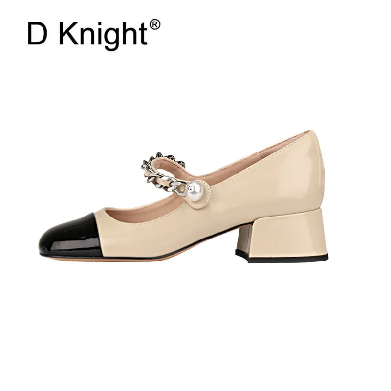 

Женские туфли-лодочки из лакированной кожи, летние дизайнерские туфли на высоком каблуке, С Круглым Верхом, 2021