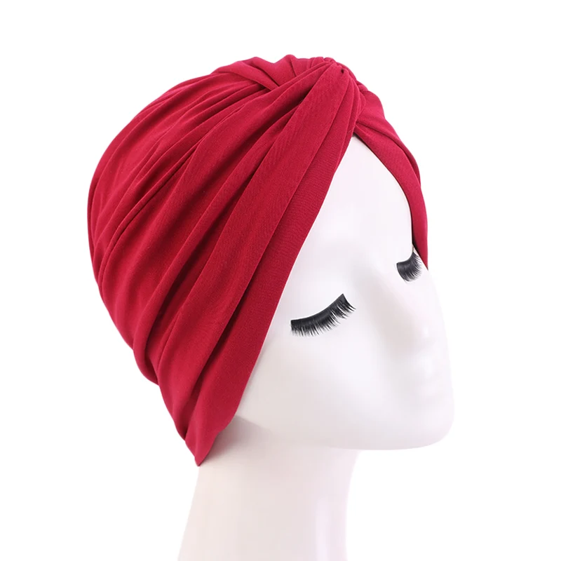 Stretch Muslim Women Sleep Chemo Hat Beanie Soft Sleep Turban Headwear Cap Head Wrap for Cancer Hair Loss Accessories Turbante