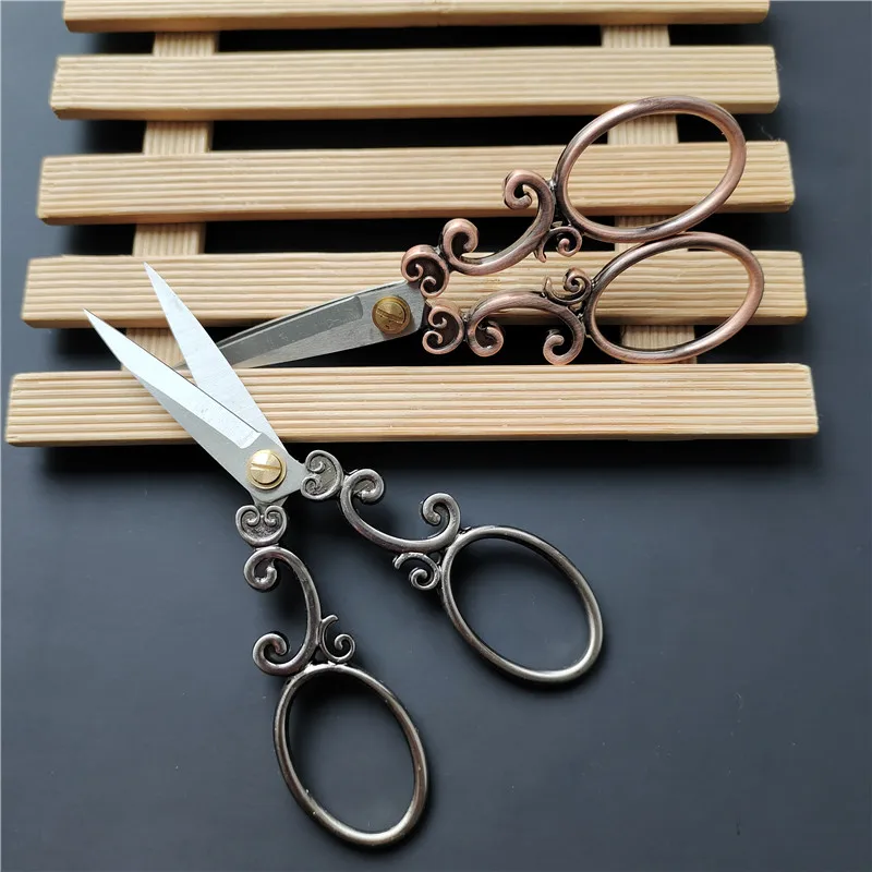 1pcs Retro Style Scissors Antique Cutter Cutting Embroidery Cross Stitch Sewing Tool Stainless Steel Craft Shears