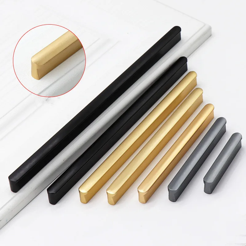 American Style Gold Black Cabinet Handles T Bar Aluminum Alloy Kitchen Cupboard Pulls Drawer Knobs Furniture Handle Hardware