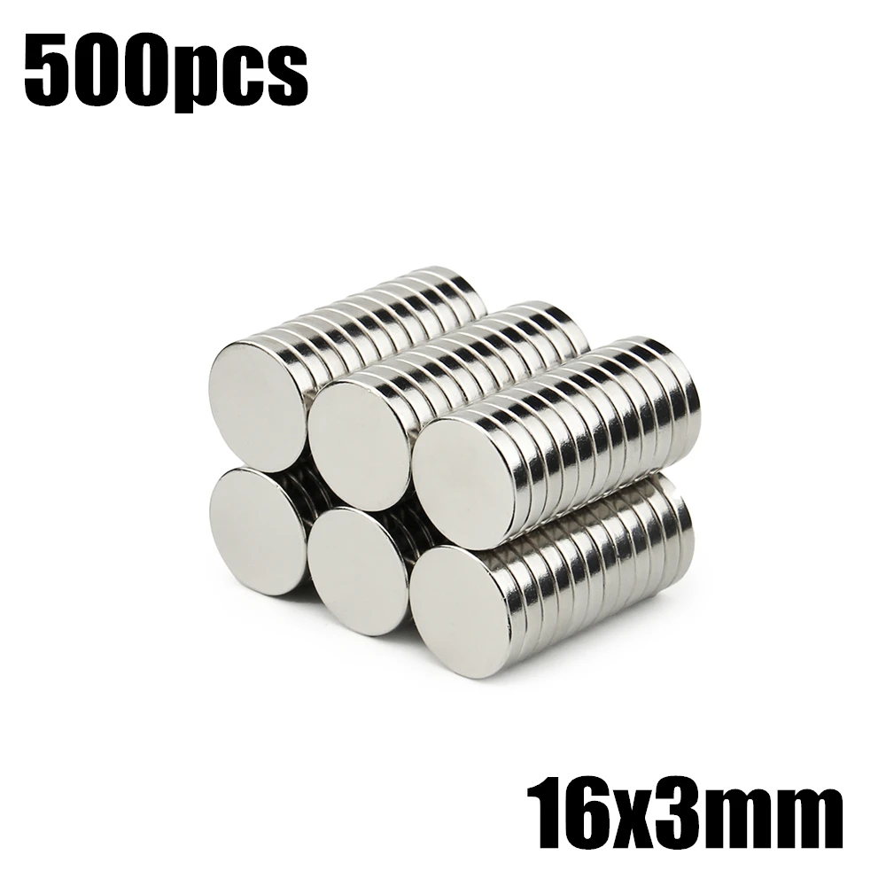 

500pcs 16x3mm Super Powerful Strong Bulk Small Round NdFeB Neodymium Disc Magnets Dia 16*3mm N35 Rare Earth NdFeB Magnet