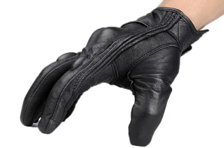 Motorcycle Gloves black Racing Genuine Leather Motorbike white Road Racing Team Glove men summer winter