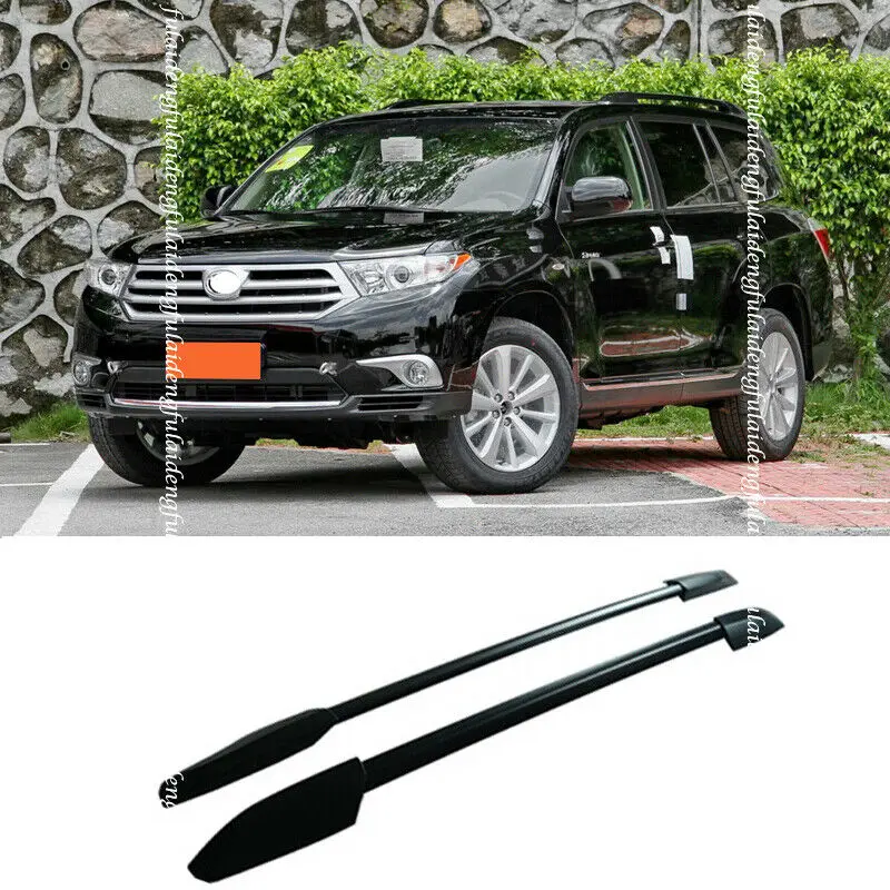 Car Accessories Black Aluminum For Toyota Highlander 2008-2013 baggage luggage Roof rack rail bar