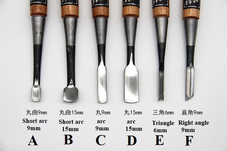 Japanese Chisel Carving Chisel Carving Knife Anlai White Steel Woodworking Chisel Round Chisel Bevel Triangle V Knife