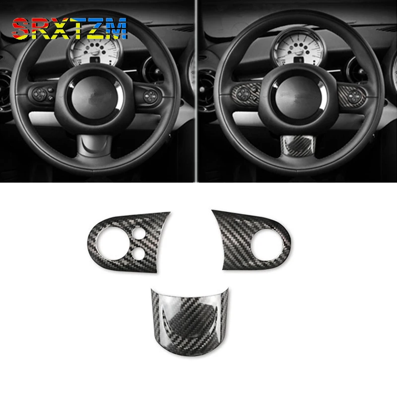 Carbon Fiber Steering Wheel Cover Interior Steering Wheel Frame Trim For Mini Cooper R55 R56 R57 R58 R59 R60 R61 Clubman Country