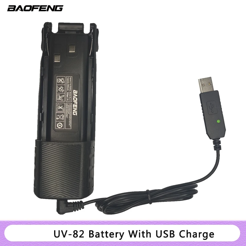 BAOFENG-batería de iones de litio para walkie-talkie, batería de UV-82 de 2800/3800mAh y 7,4 V para Radio bidireccional de 1 BL-8/2 piezas, piezas,