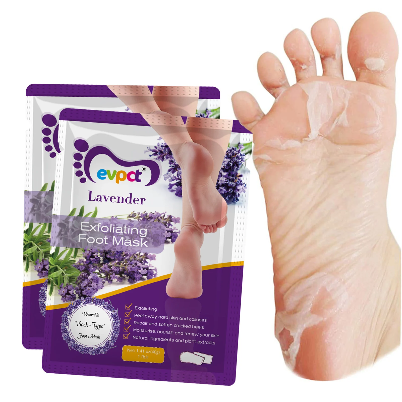 3 Pack Exfoliating Feet Mask Socks Pedicure Peeling Dead Skin Remover Feet Mask Peel Foot Care Tool Moisturizing