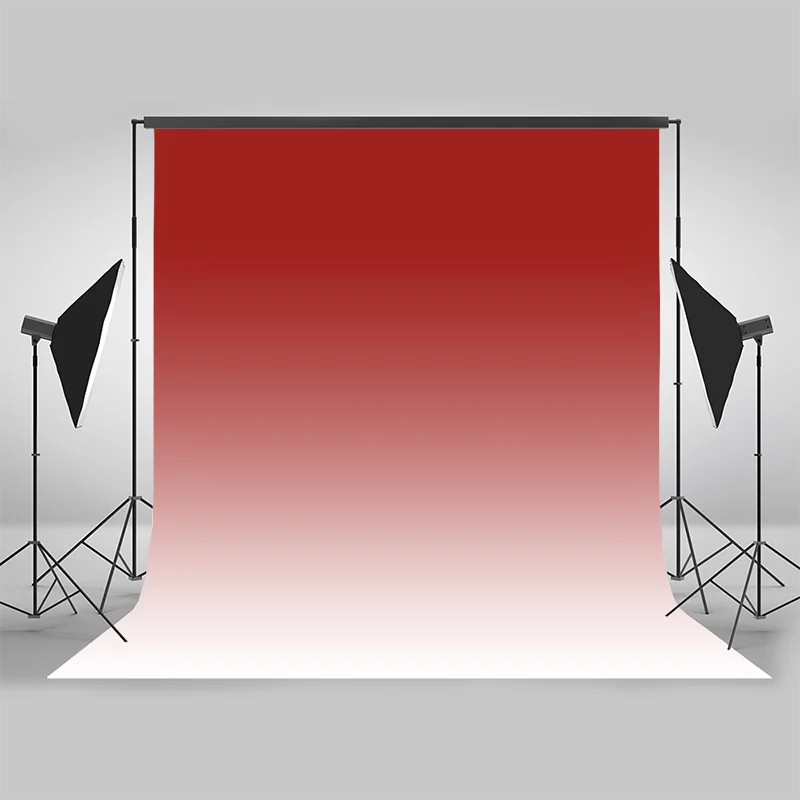 Mocsicka Solid Color Photography Backdrops Kid Adult Birthday Portrait Photocall Background Photo Studio Red Gradient Shoot Kits