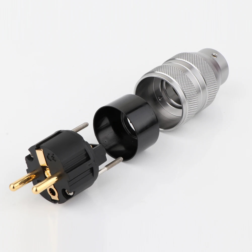 Paar EU Power Stecker Aluminium legierung IEC C15 Audio Stecker HiFi AC Netzkabel Stecker adapter Für Audiophile DIY Netz Kabel – Detail 13