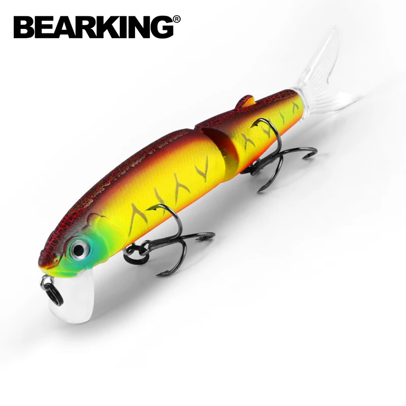 Bearking 11,3 cm 13,7 g heißer Angelköder, Minnow-Qualität, professioneller Köder, Schwimmköder, Gelenkköder, ausgestattet mit schwarzem oder weißem Haken