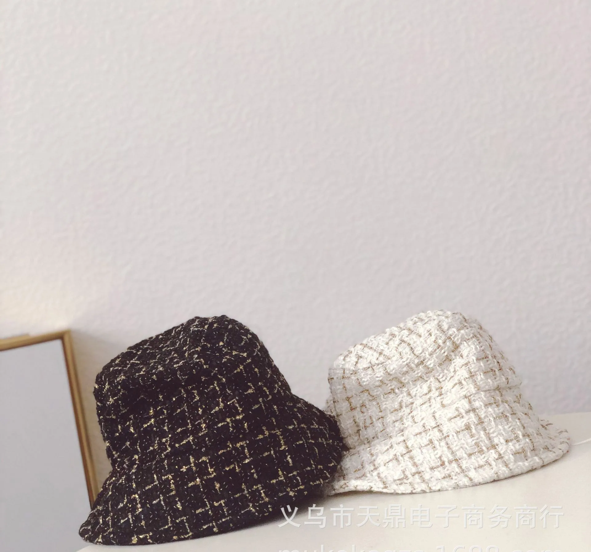 

New Fashion Solid Color Warm Cotton Winter Children Girl Beret French Artist Beanie Black White Hat Cap