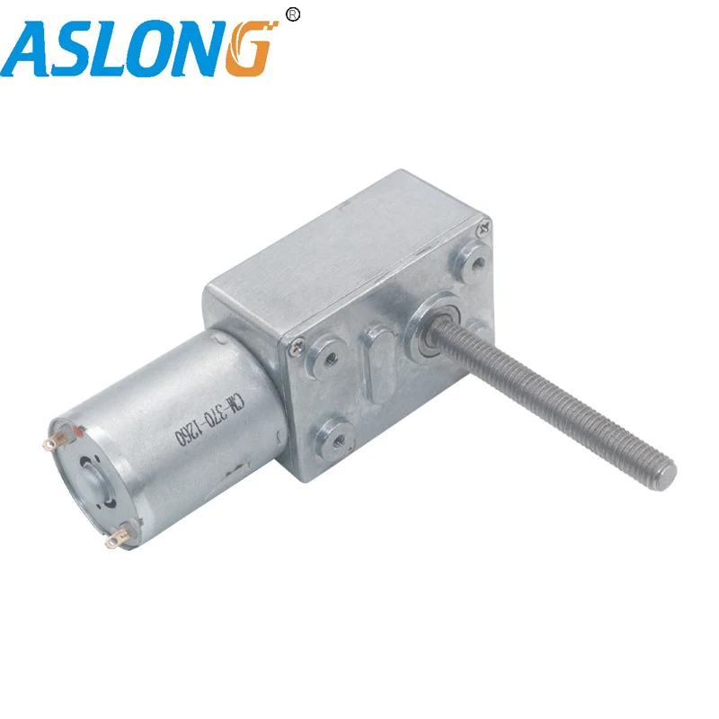 JGY-370 M6 secrw 50mm shaft lenght  370 dc gear motor power-off self -locking metal gear reducer factory supply  from 4-160rpm