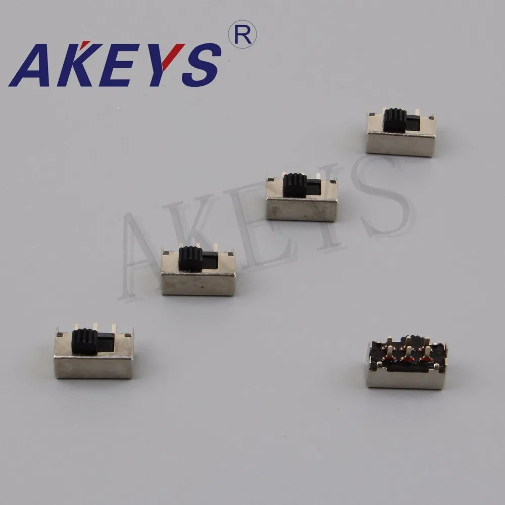 10pcs SK-22F12 2P2T Double pole double throw handle heights 4.0mm slide switch side insert 6 pin with 2 fixed pin black