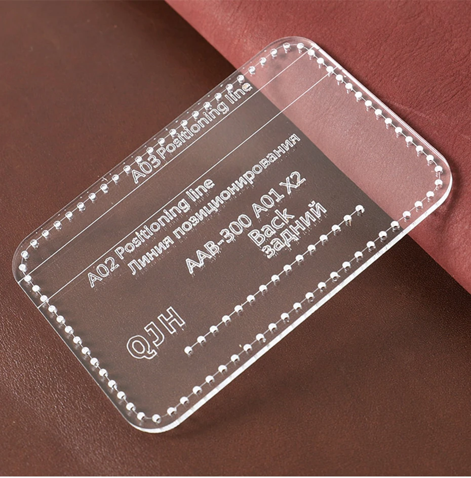 1set Leder Handgemachte Handwerk Frauen Geldbörse Tasche Nähen Muster Acryl Schablone Vorlage Nähen Zubehör mit Löchern 10*8*4cm – Detail 3