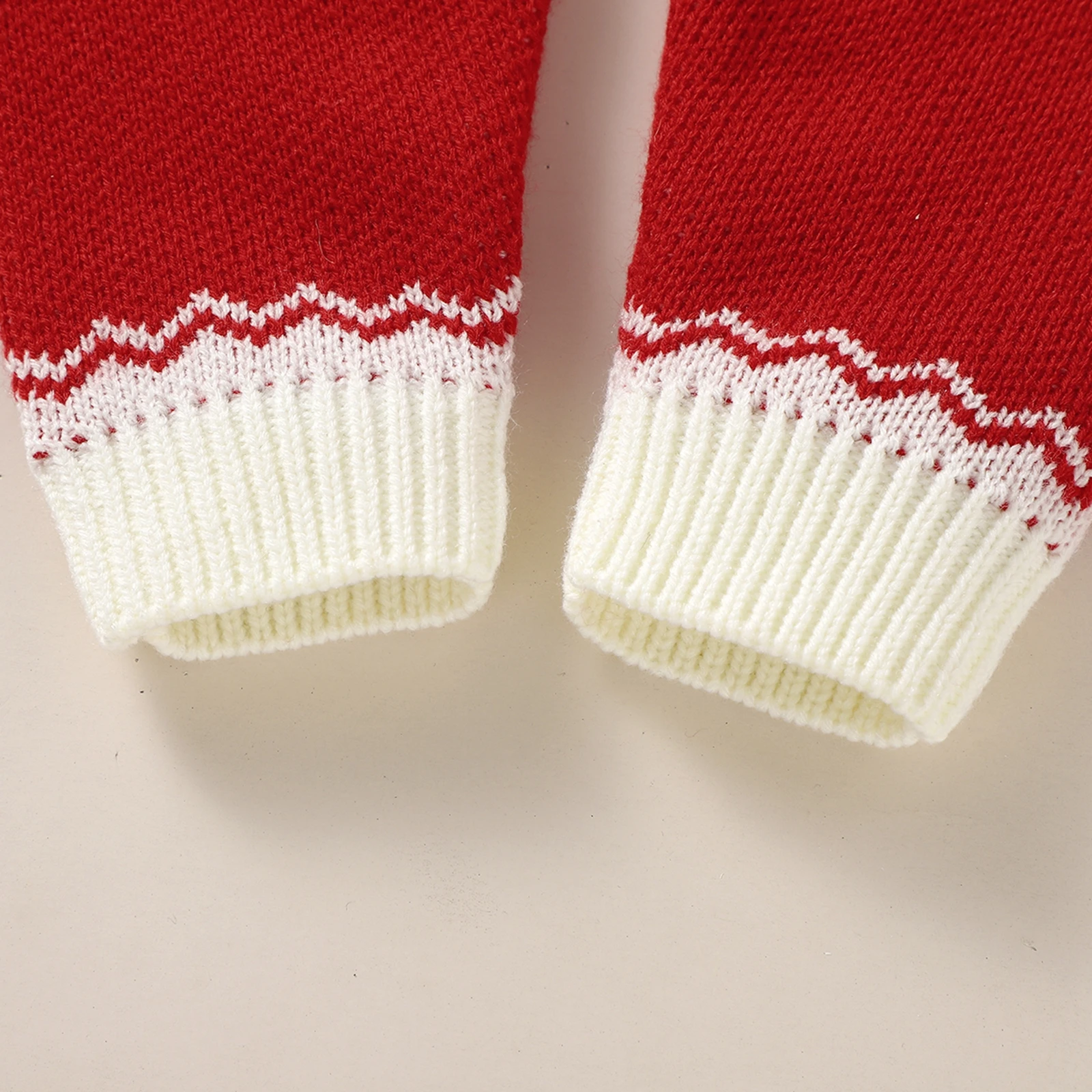 My First Christmas Clothes Rompers Overalls Casual Long Sleeve Jumpsuit with Hat Cute Fawn Knitted Single-breasted Long Pants