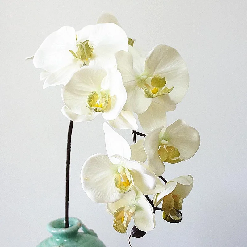 10Heads big Artificial Orchid Flowers European Retro style Moth Butterfly Orchids Home Wedding Party Decoration fake silk flores
