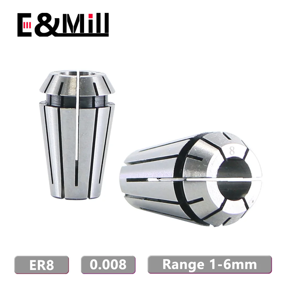 1PCS ER8 1~5mm 5.5mm 6mm Precision 0.008 ER Collet Chuck For CNC Milling Tool Holder Engraving Machine Lathe Mill Spring Chuck