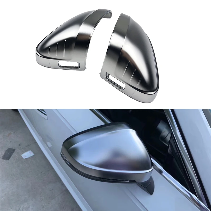 Fit for Audi A4 B9 allroad Quattro S4 S5 Side Wing Mirror Caps fit Audi Mirror Covers Tungsten steel black material 2017 2018