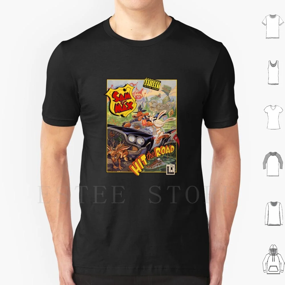 Sam And Max : Hit The Road T Shirt Cotton Men DIY Print Sam And Max Max Sam Freelance Police Police Pc Gaming Retro Classic