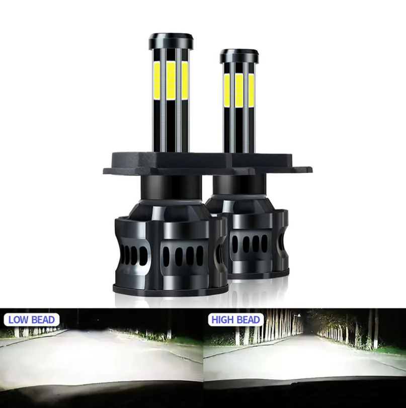 

360 Degrees 200W 8Sides 12000LM H4 Car Light High Power Auto Lamp H1 LED H7 H8 H9 9005 9006 H11 Headlight Bulbs